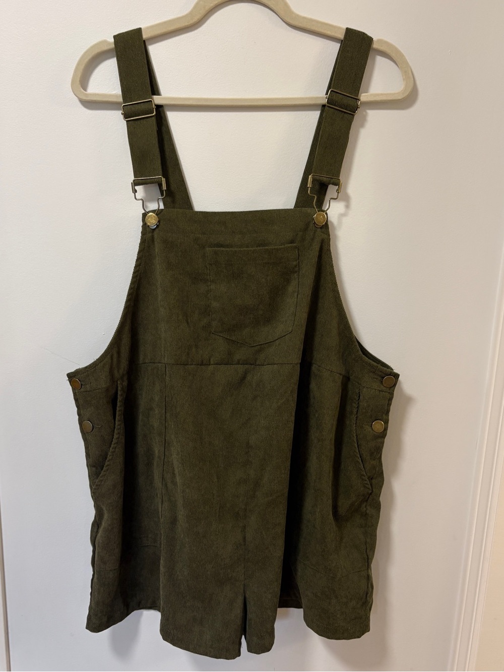 Shein Corduroy Short Overalls XXL Green